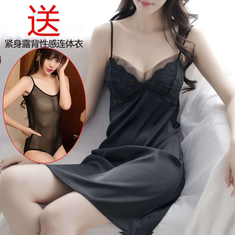 Lencería sexy pijamas de mujer Super coqueta cama de una pieza abierta tentación transparente Generación de cabello pequeño en el pecho de las mujeres expuestas al pecho