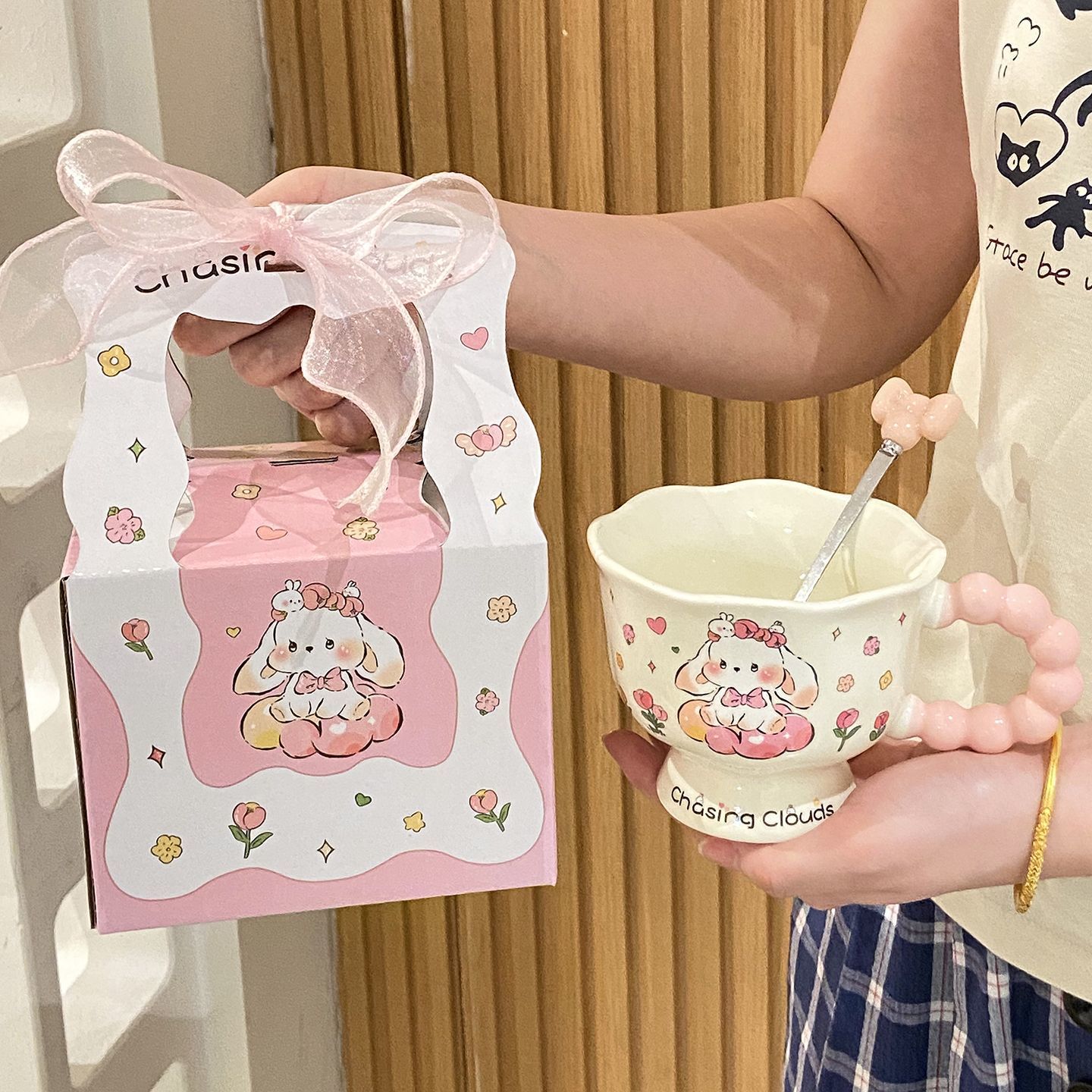 Rabbit Water Cup Birthday Gift for Girls, Best Friends, Sisters, Friends, Girly Heart, Practical and Meaningful Souvenir Gift Set
