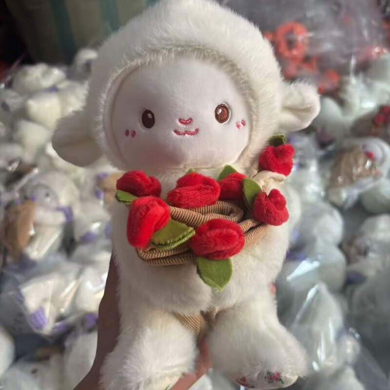 新款玫瑰小羊玩偶毛绒玩具磁吸花束小羊公仔可爱绵羊气息情侣礼物|undefined