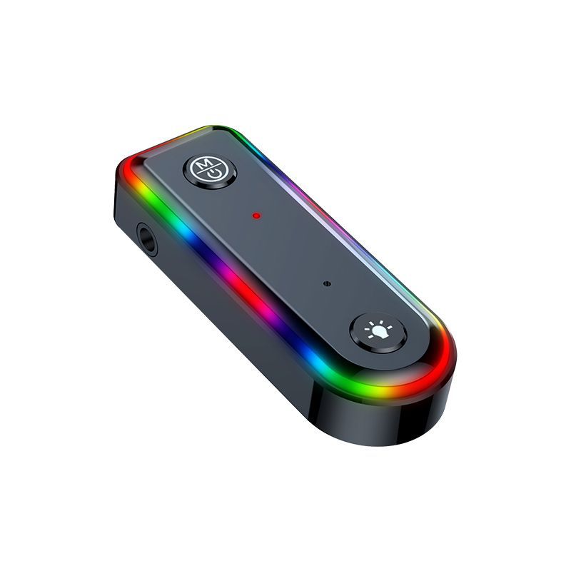 2-in-1 Bluetooth 5.3 Device Bluetooth Transmitter Receiver Car 3.5mm Ux Audio Converter Ambient Light_voghion.com