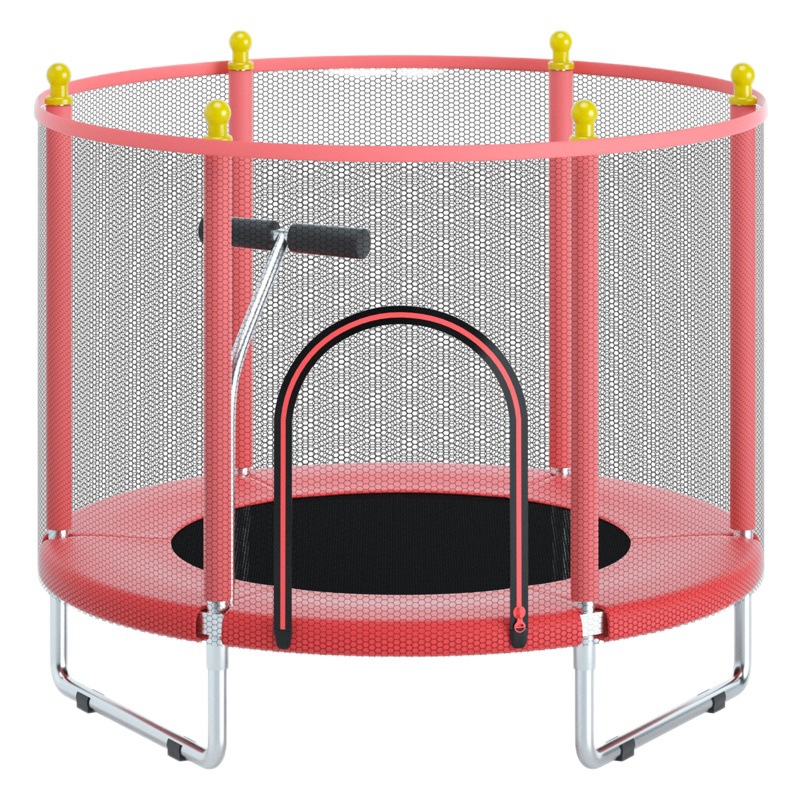 Children's Trampoline Indoor Game Trampoline Household Bouncing Bed with Guard Net Bouncing Bed with Horizontal Bar Game Fitness Bouncing Bed