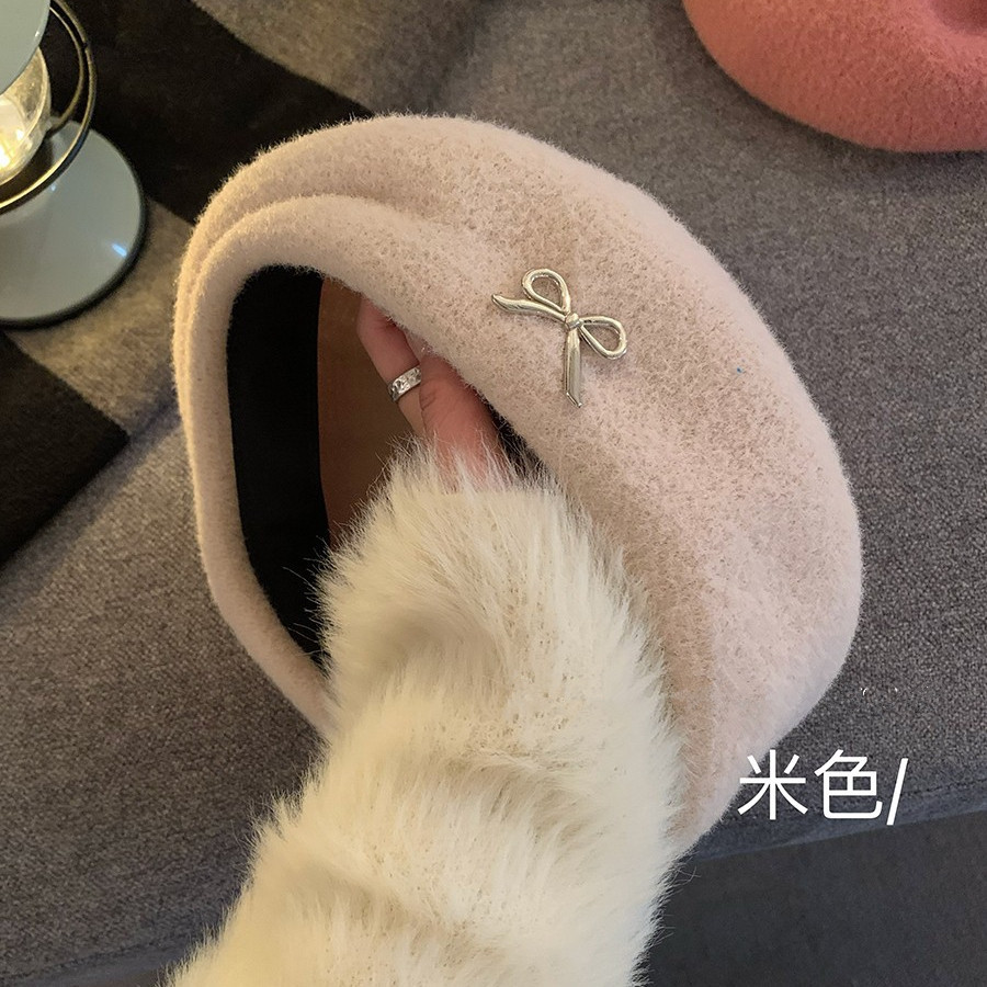 lana, boina, beige