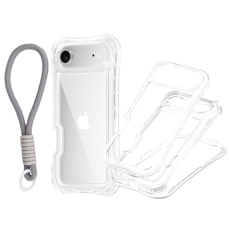新款适用苹果17pro max三合一手机壳透明iphone17 Air气囊TPU+PC|undefined