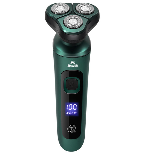 Smart Electric Shaver with LCD Digital Display, 3-Head Floating Razor, USB Charging, Waterproof Multifunction Beard Trimmer