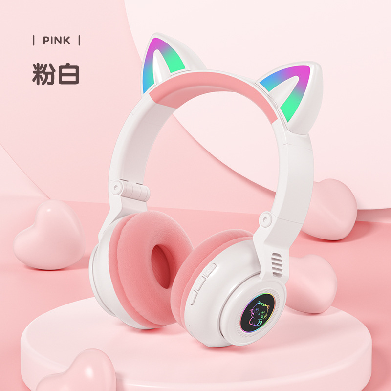 Nuevo lindo macaron gato oído auricular Bluetooth inalámbrico juego de deportes auriculares para Android Apple
