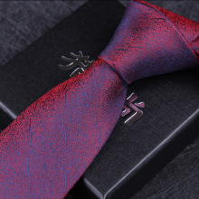 真丝桑蚕丝领带男正装商务结婚休闲酒红色条纹职业工作潮流