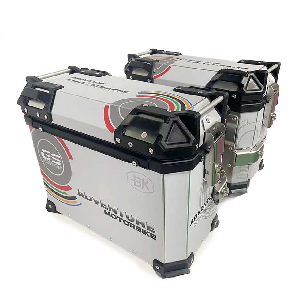 Caja lateral de motocicleta de gran capacidad, caja lateral de 38L, maleta de almacenamiento impermeable, maleta de motocicleta, tres cajas