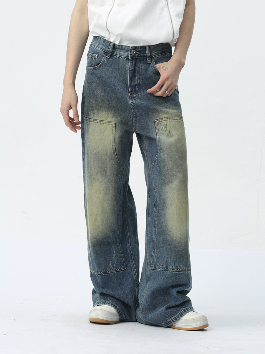 MTLCLOTHES Ropa de hombre | 2024 primavera nuevos productos retro street costuras agujeros desgastados jeans de diseño de moda