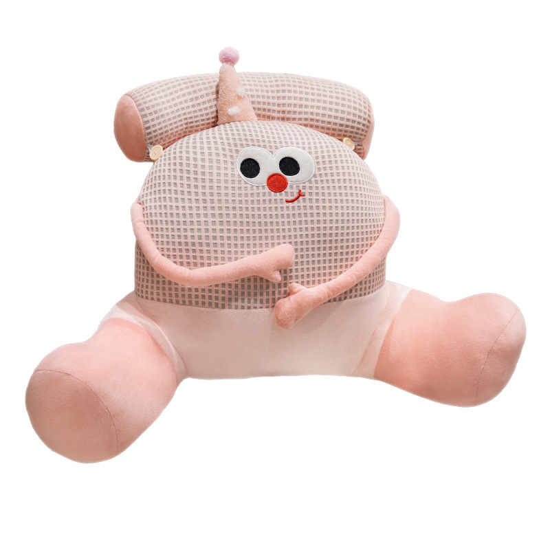 Nueva dopamina ojos grandes dibujos animados lindo cintura grande para la cabecera de la cama bolsa suave respaldo grande cojín de la cintura de la oficina cojín