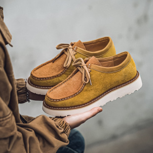 Low-top Martins Boots Big-head Casual Vintage Workwear Autumn Men's Shoes Genuine Leather Leather Anti-velvet Color-block Trendy Shoes 2280