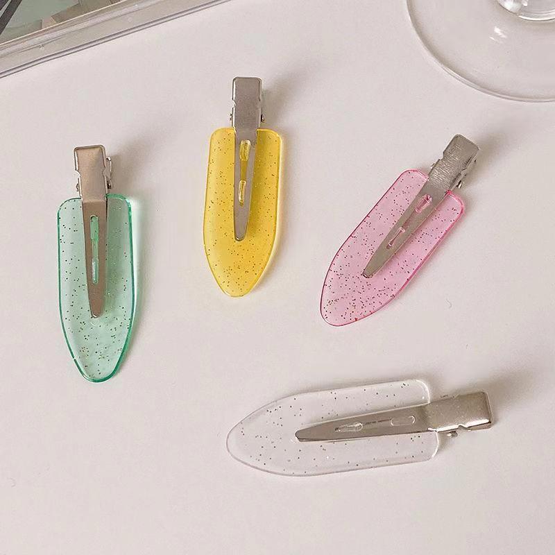 Pegamento de crema de horquilla sin costura DIY clip de pico de pato material casero transparente flequillo lateral clip color Internet clip de celebridad