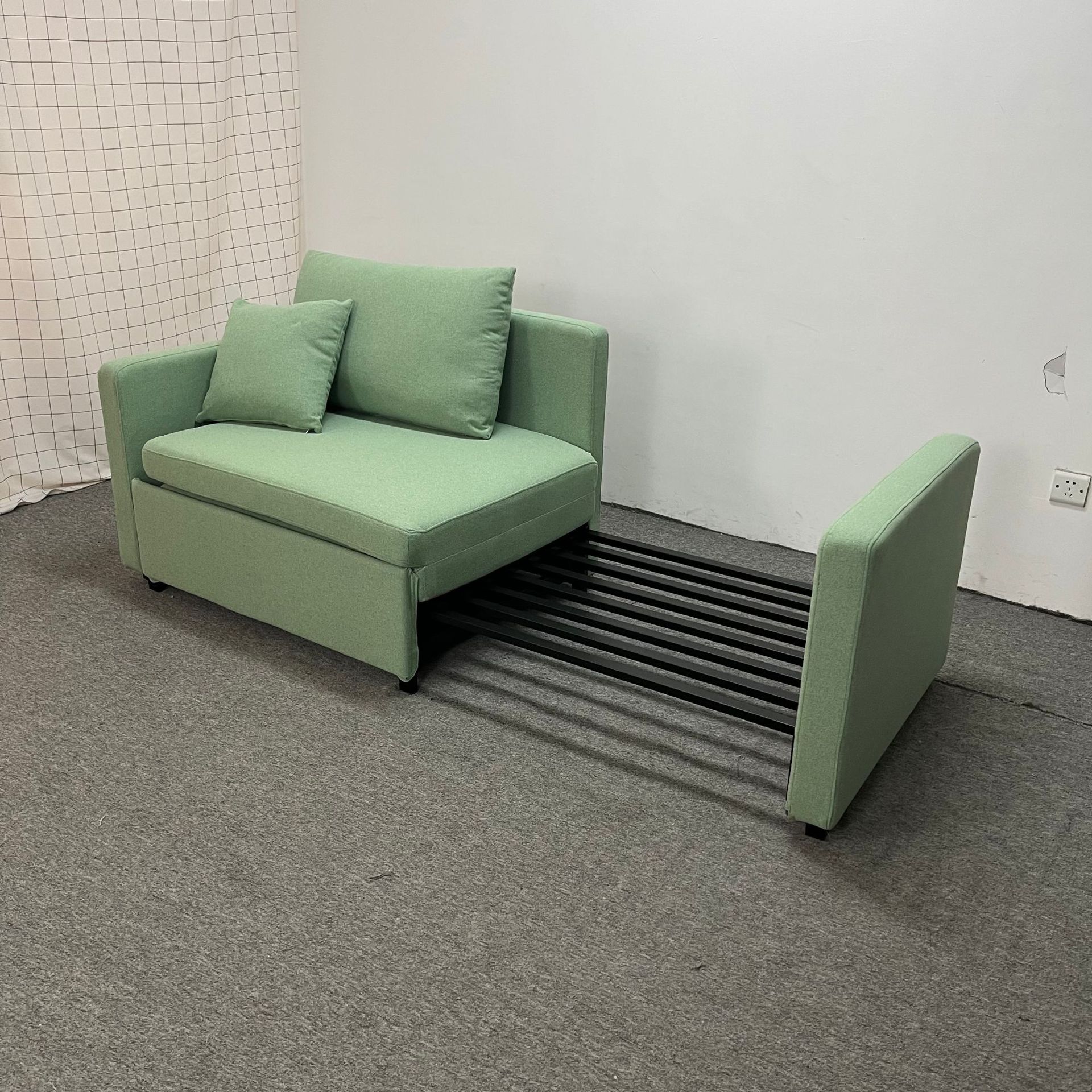 Sofá cama multifuncional de una sola persona con marco de hierro de doble propósito, sala de estar, dormitorio, balcón de doble propósito, sofá simple moderno image 4