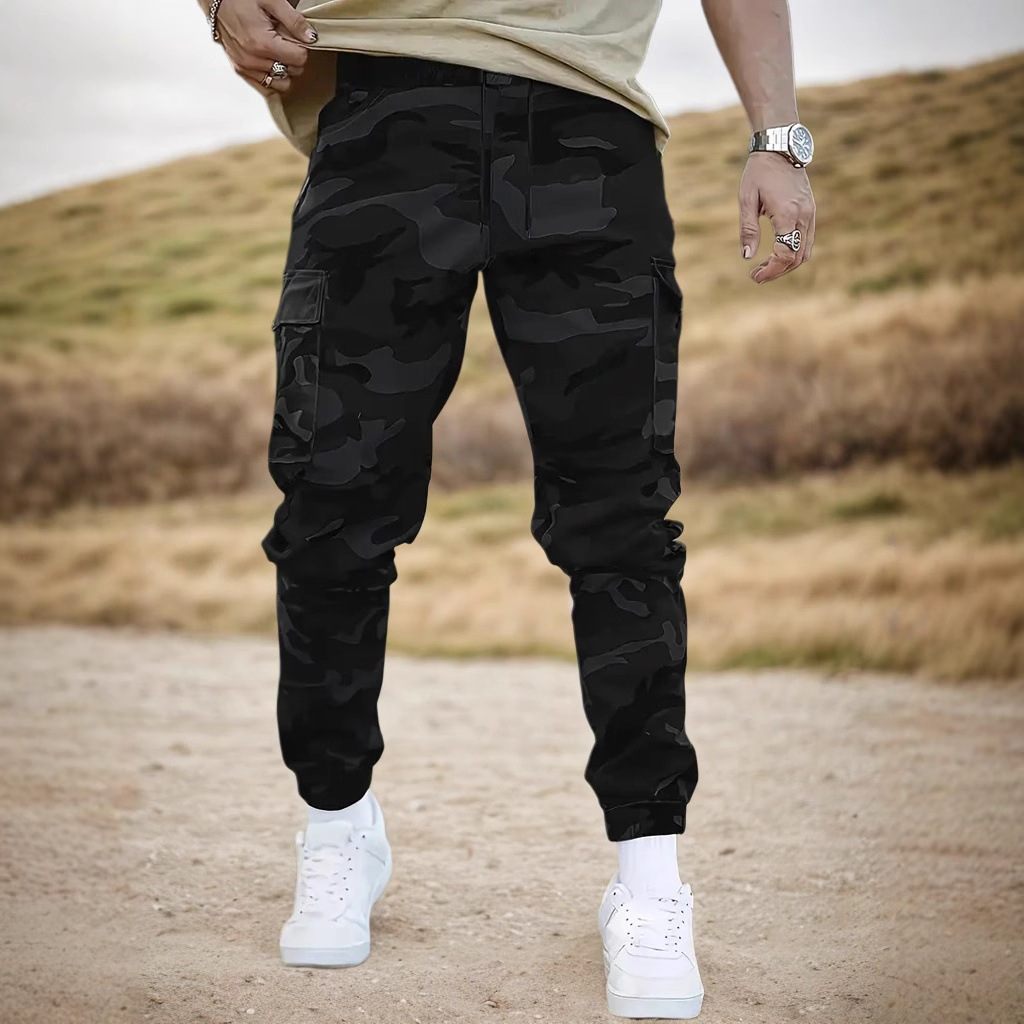 [Cross-Border Size Amazon] 2025 Camouflage Cargo Pants Spring and Autum Men's Trendy Casual Pants with Leggings