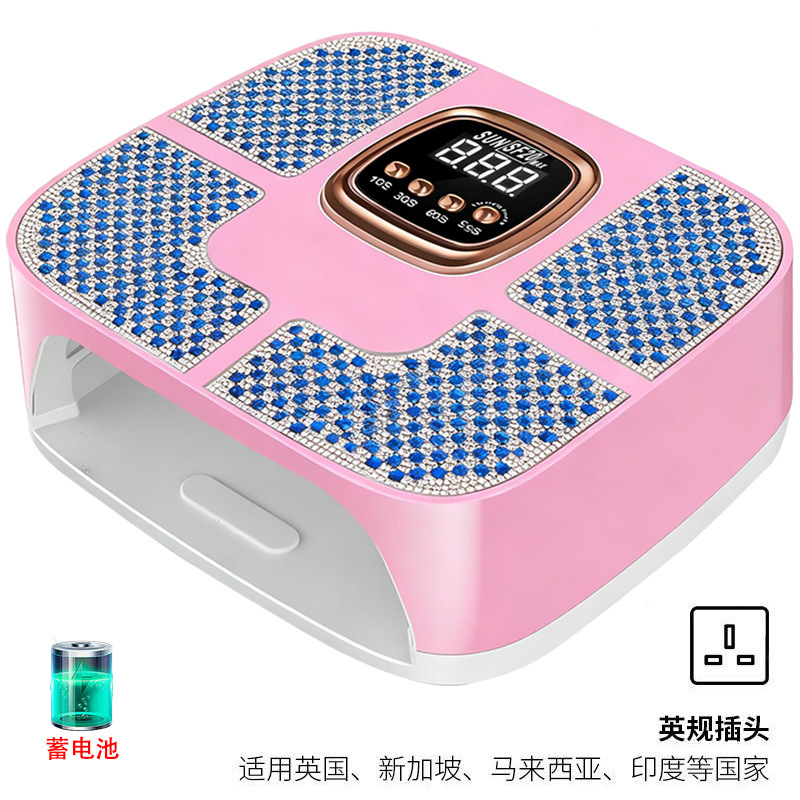 Enchufe de diamante rosa + azul (aplicable a Reino Unido, Singapur, Malasia, India y otros países)