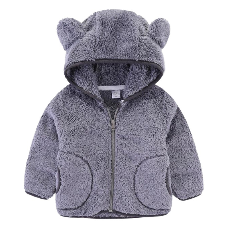 2024 otoño e invierno ropa para niños nueva chaqueta de terciopelo coral de color caramelo para niños, niños y niñas, niños pequeños y medianos, tops de 2-8 años