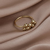 Small design retro one size golden metal ring, European style
