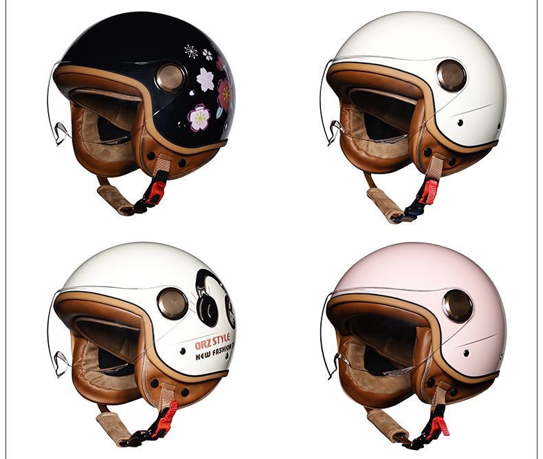 3C Standard Retro Motorcycle Helmet Open Face For Scooter With Bluetooth