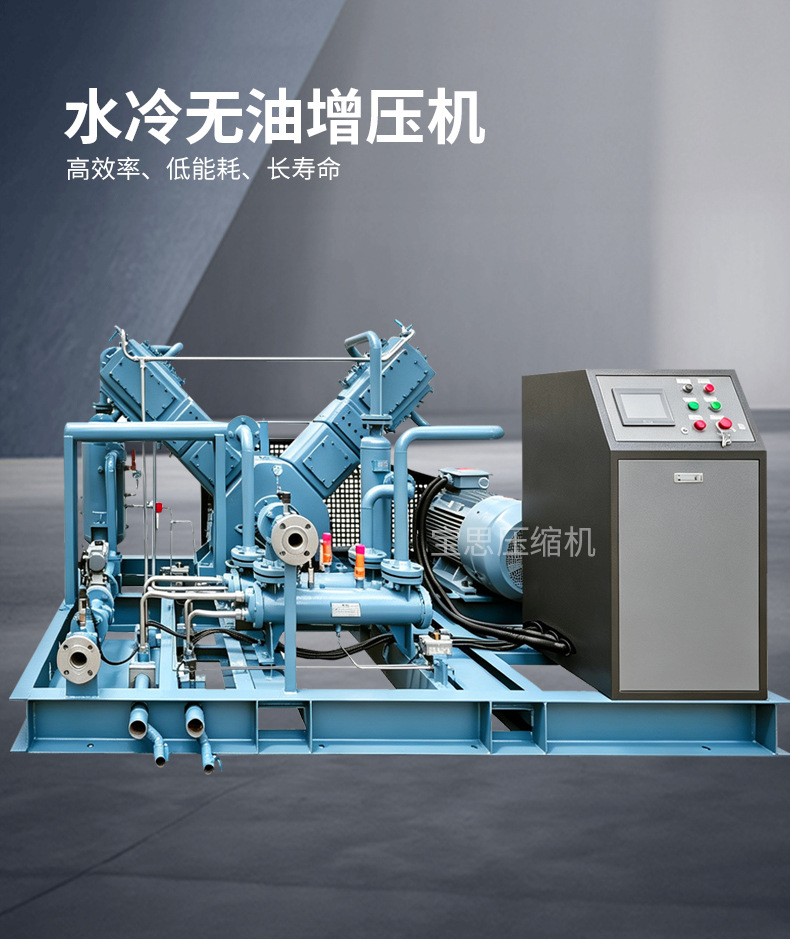Source manufacturer BS-6.0/80 oil-free water-cooled air compressor PLC-controlled gas and petrochemical nitrogen filling machine