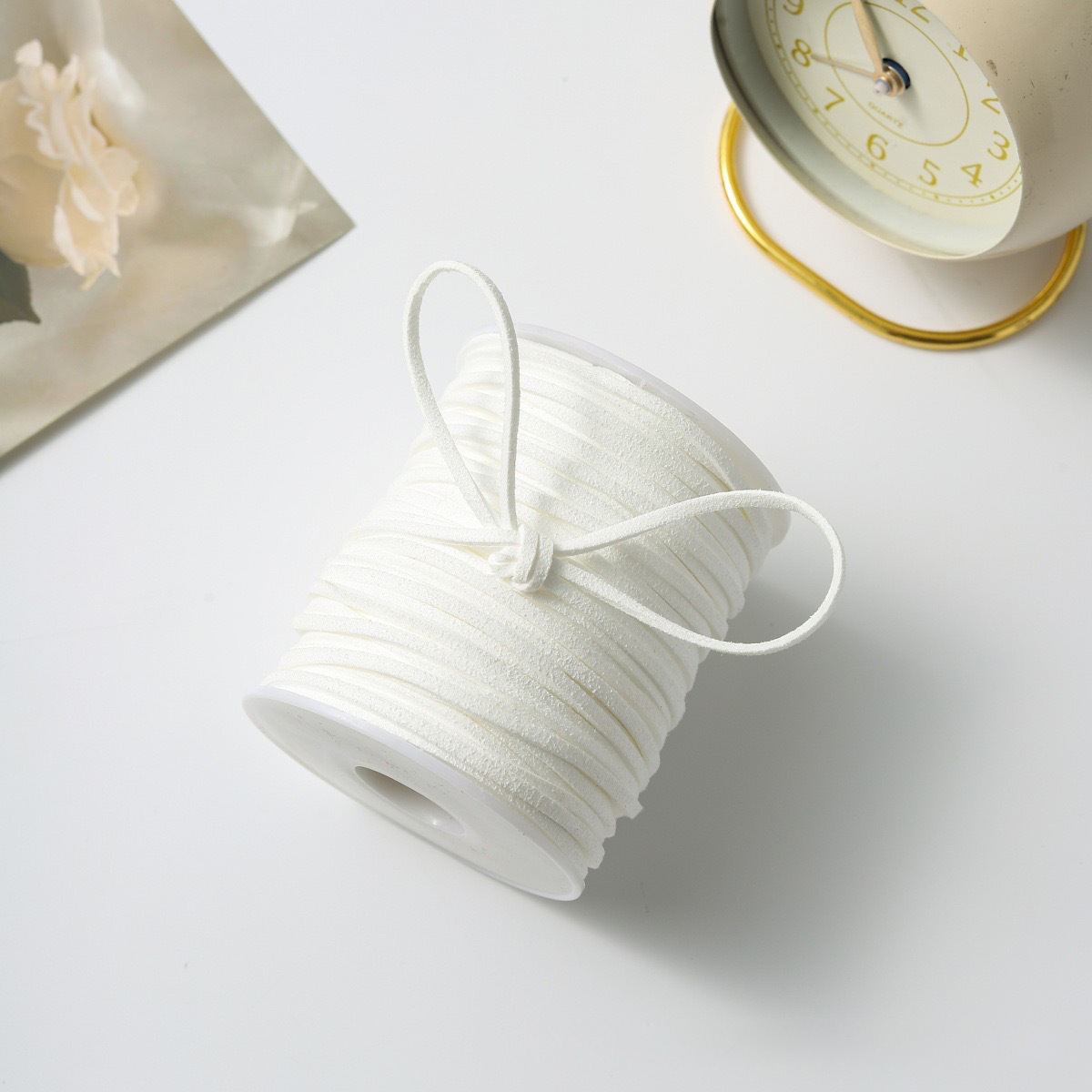 Flower Shadow lana de estilo coreano con cuerda de cuero cuerda de terciopelo de doble cara con cuerda de piel de deerskin DIY material de embalaje de flores tejidas a mano