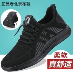 古い北京布靴男靴夏通気ネットメッシュ飛織男ネット靴ソフト底滑り止めレジャースポーツシューズ大サイズ