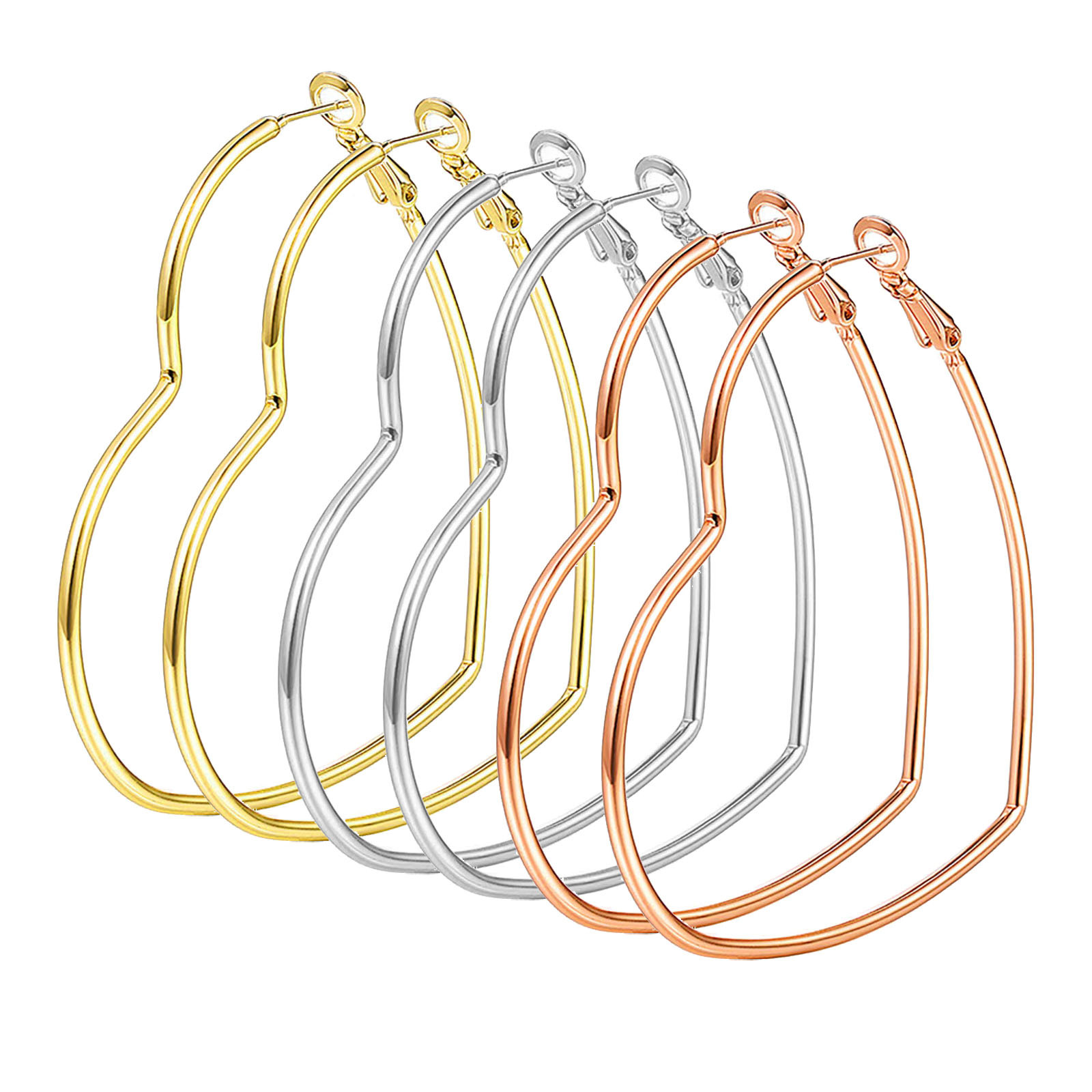 새로운 스타일 다용도 금속 패션 사랑 귀걸이 여성의 고급 감각 성격 기질 다용도 과장된 하트 귀걸이 도매