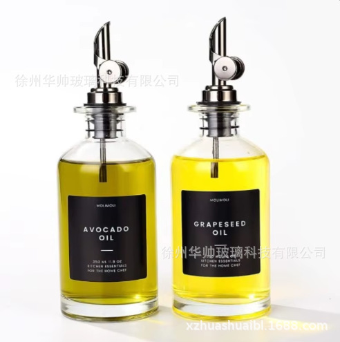 Juego de olla de aceite de caja de avión, olla de aceite de 500ml, dispensador de vinagre de aceite de cocina, olla de aceite de apertura y cierre de control automático del puerto de vertido de metal