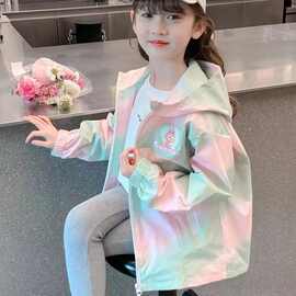 女童外套春装2025新款洋气儿童春秋款中大童连帽风衣童装夹克上衣