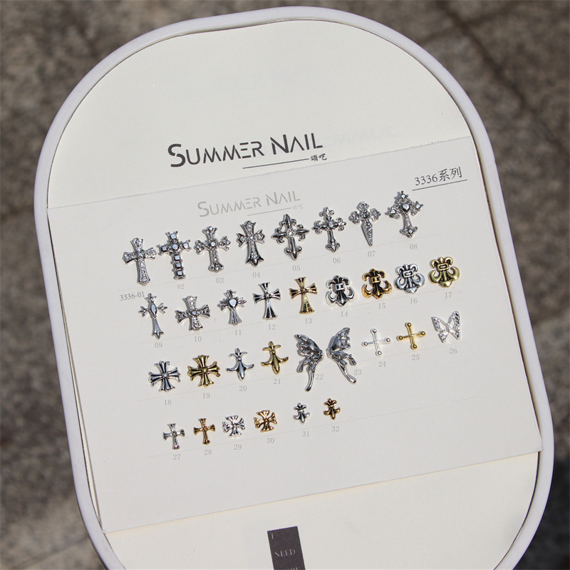 Nail Art Cross Punk Style Alloy Jewelry Mini Butterfly Retro Diablo Style Croheart 3336 Series