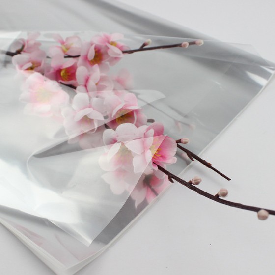 Flor envuelta en celofán impresión papel de plástico papel de regalo papel de embalaje transparente de Apple regalo flor material de embalaje al por mayor