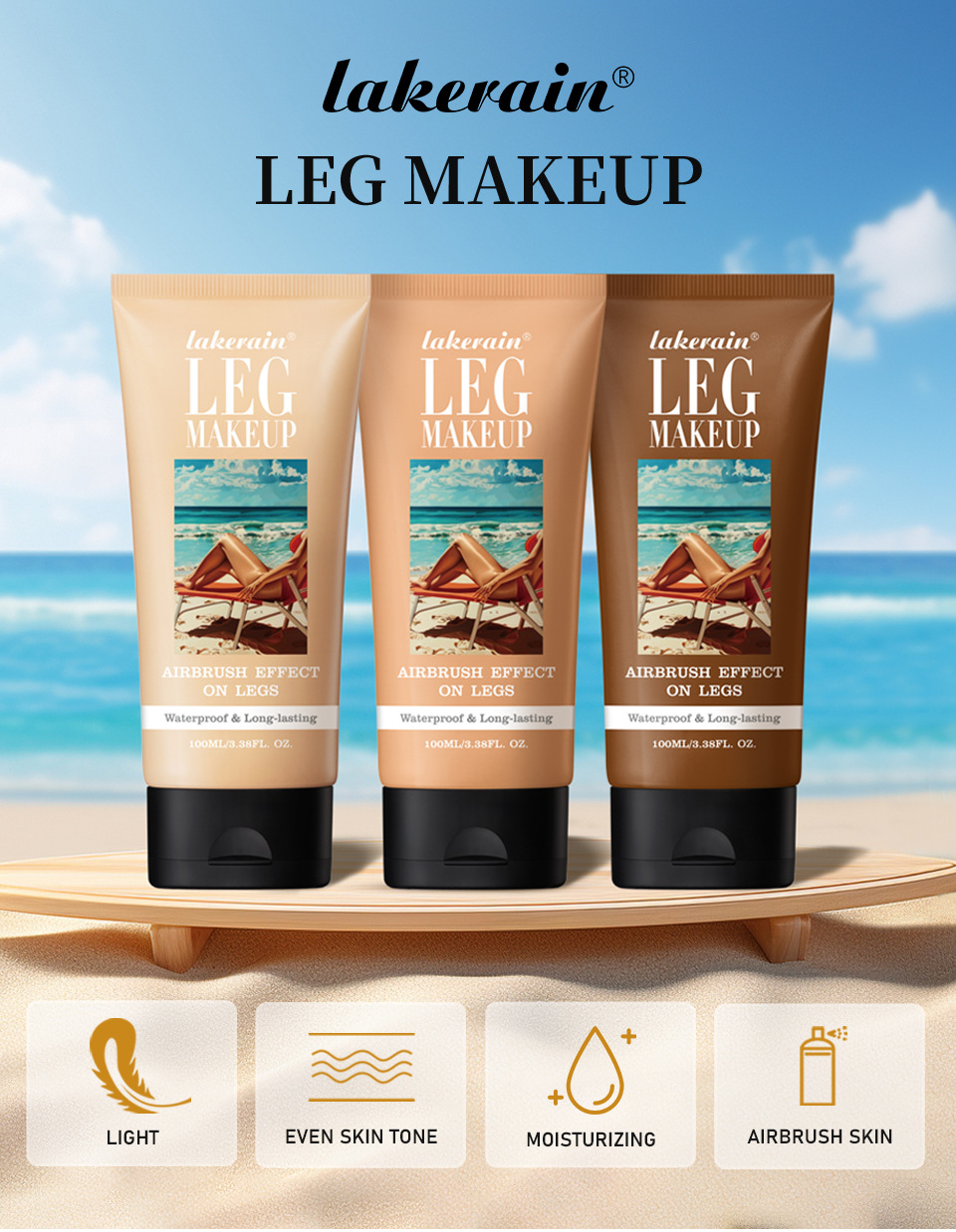 lakerain LEG MAKEUP 100ml Dark Brown skin tone Leg Makeup Leg Makeup details Picture