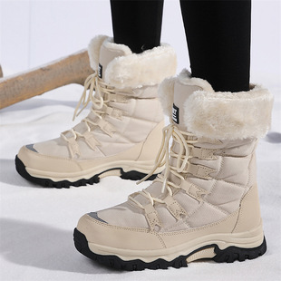 2025 Snow Boots Amazon Aliexpress Dropshipping Autumn and Winter Outdoor Shoes Boots Cotton Shoes Women's Shoes Warm Fleece-Lined 36-42