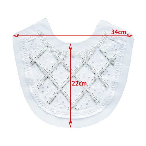 Heavy industry bead embroidery decoration placket front collar accessories hot sale new clothing collar flower handmade accessories factory direct sale