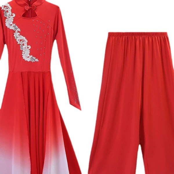 Wanjiang классический танцевальный костюм пятизвездочный поклонник танца красного флага