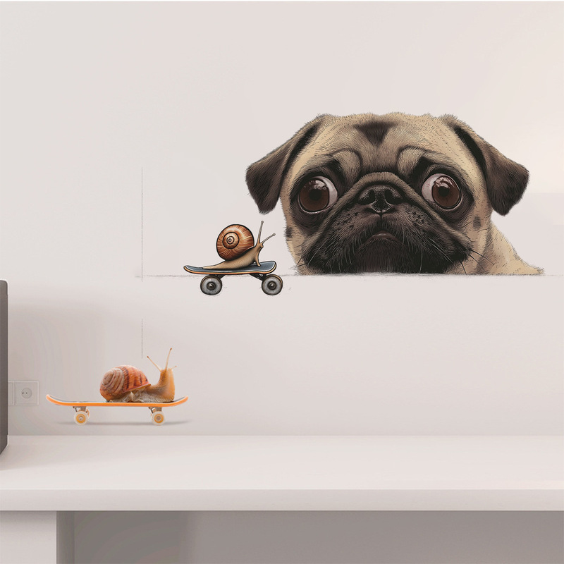 New creative cute puppy snail decoration toilet toilet lid notebook sticker wall sticker 801