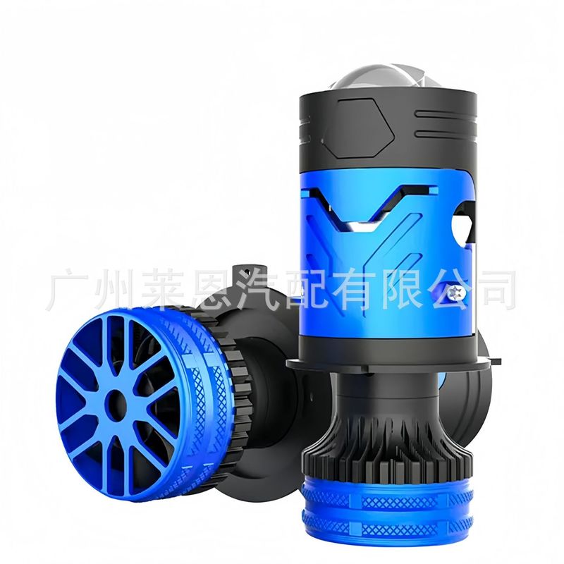 新款H4LED小透镜大灯前照灯 远光单直射激光炮带电磁阀鱼眼透镜灯|undefined