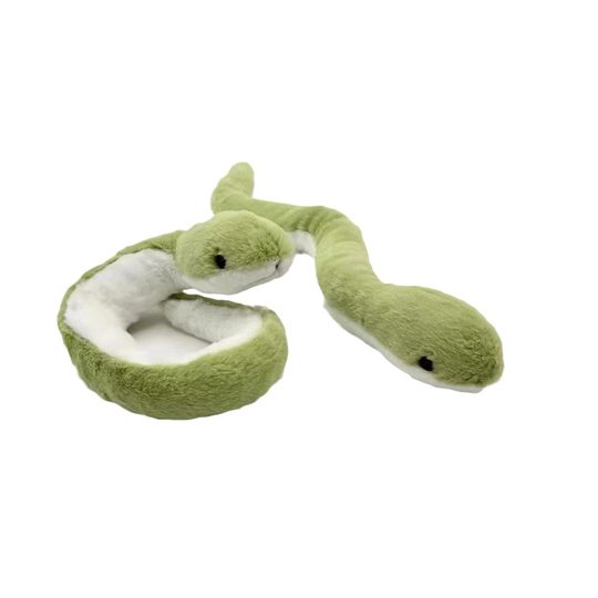 Christmas plush small snake doll can be wound bending shape 2025 small green snake mascot doll zodiac toy