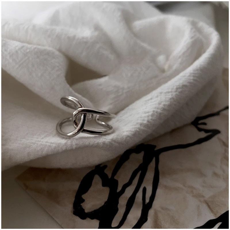 Wide Irregular Plain Band Cross Geometric Curves, Index Finger With Niche Open Design, Personalized Ring Wholesale_voghion.com