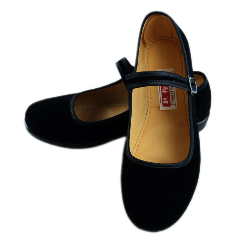 Old Beijing Cloth Shoes for Women, New Cross-Border Casual Dance Flat Shoes, Hotel Mom's Non-Slip Breathable Black Cloth Shoes Wholesale