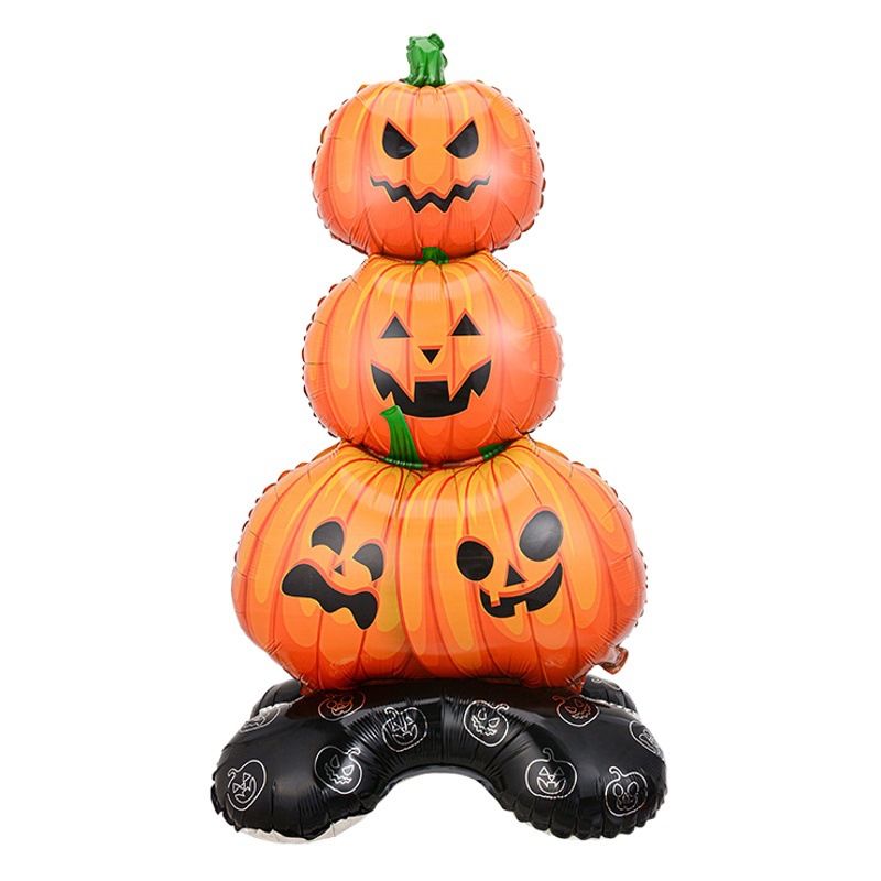 Nuevo globo de Halloween 4D globo tridimensional columna árbol fantasma lápida de bruja puede pararse base globo de película de aluminio