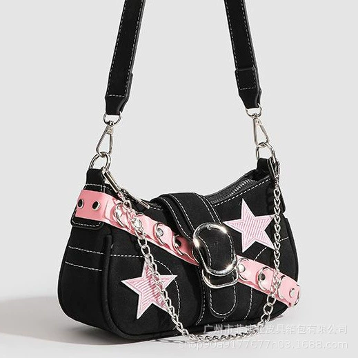One-shoulder bag, polyurethane matte, fuchsia, 23×7×13 cm