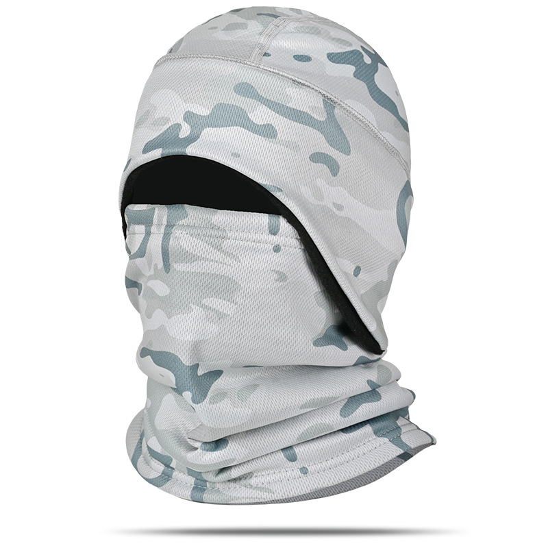 Sombrero cálido de invierno orejeras forradas de lana a prueba de frío Camuflaje a prueba de viento bufanda de esquí táctica engrosada máscara de equitación