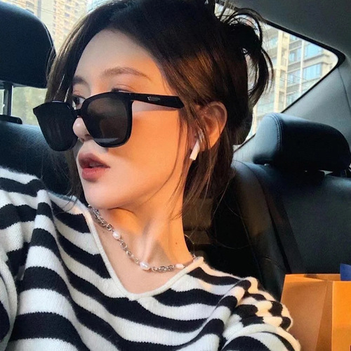 GM sunglasses for women, high-end  new big face slim sunglasses for women, summer sun protection, UV driving glasses for men