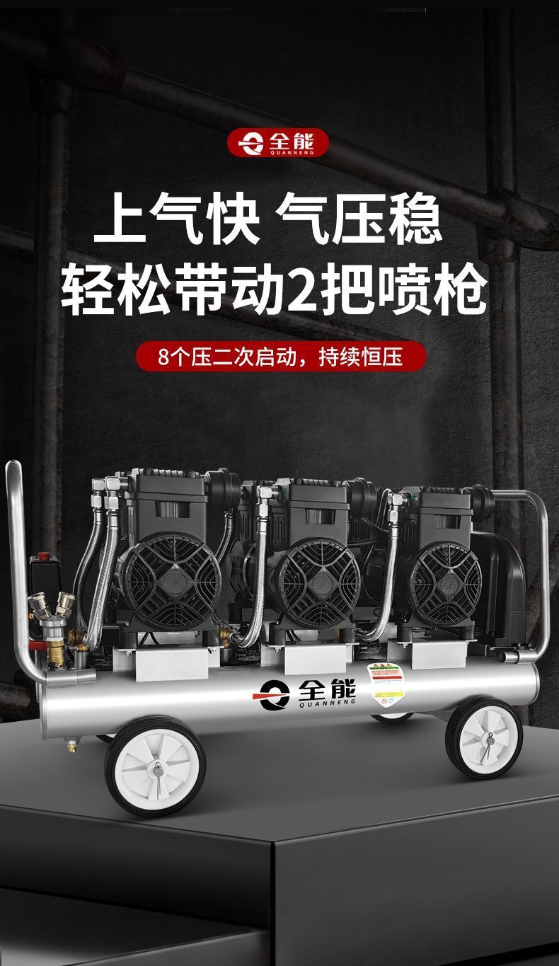 Portable Real Stone Paint Air Pump Water-Filled Sand Spray Special Small Air Compressor 220V High Power High Pressure Air Pump