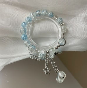 S052-Pulsera Estrella Galaxia Azul Claro#tamaño 726