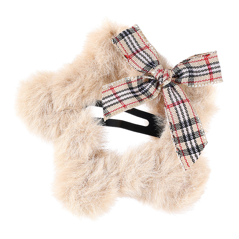 Otoño y invierno arco estrellas pelúcia clip de pelo para niños de alto rendimiento no lastimar la frente frente frente lateral clip de pelo roto BB