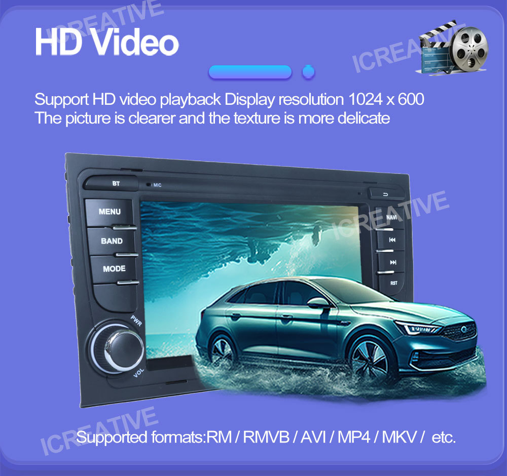 Suitable for 7inch Audi A4 Android Car Gps High-Definition Screen Mp5 Bluetooth Navigation All-In-One Carplay