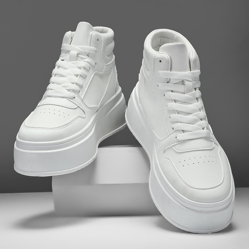 Cross-Border High-Top Shoes for Men 2025 New Autumn Trendy Brand Thick-Soled Height-Increasing White Trendy Shoes Air Force One Casual Sneakers
