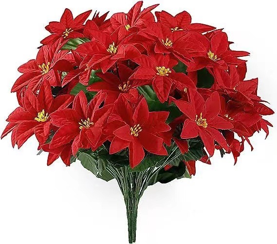 クロスボーダーシミュレーションクリスマス装飾造花大紅花屋外装飾家庭生け花装飾プラスチック花メーカー直販|undefined