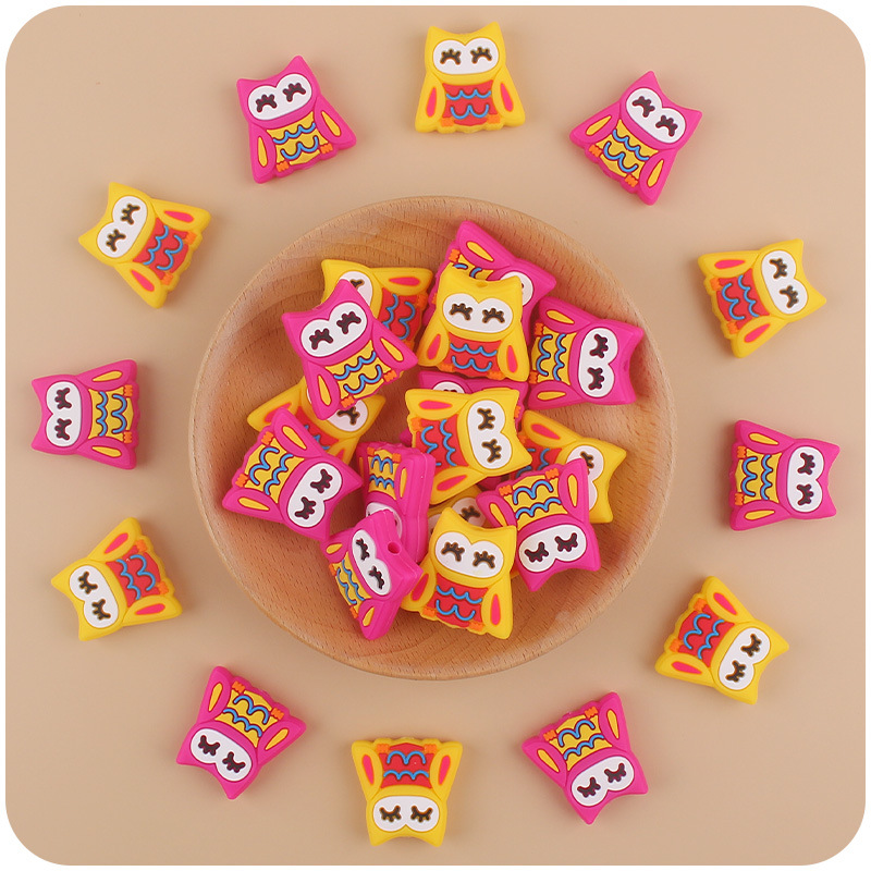 Nuevos suministros para bebés de dibujos animados búho mordedor creativo DIY bebé molar pezón cadena anti-caída cadena Accesorios