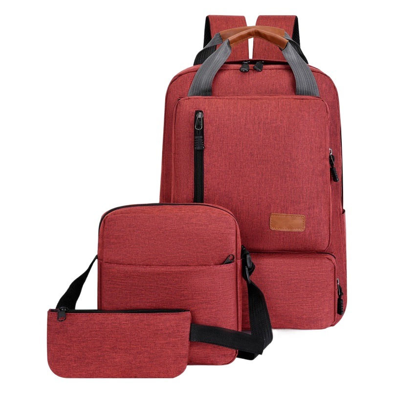 Mochila para negocios transfronterizos, de gran capacidad, mochila escolar de alta gama, juego de tres piezas para viajes y ocio, mochila para computadora portátil